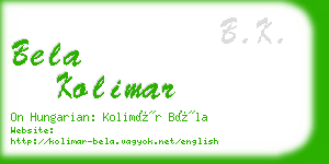 bela kolimar business card